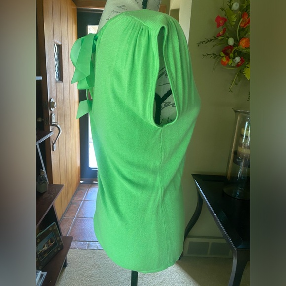 Hard to find EUC Vintage Lilly Pulitzer tank sweater top ribbon tie back green - Picture 4 of 9